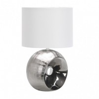 Distribuidor - Lâmpadas Diversas | Sobre Mesas Decoração | SOBREMESA CERAMICA EA 1XE27 CROMO PANTALLA BLANCA 52X30X30 CM Ref: 160071020